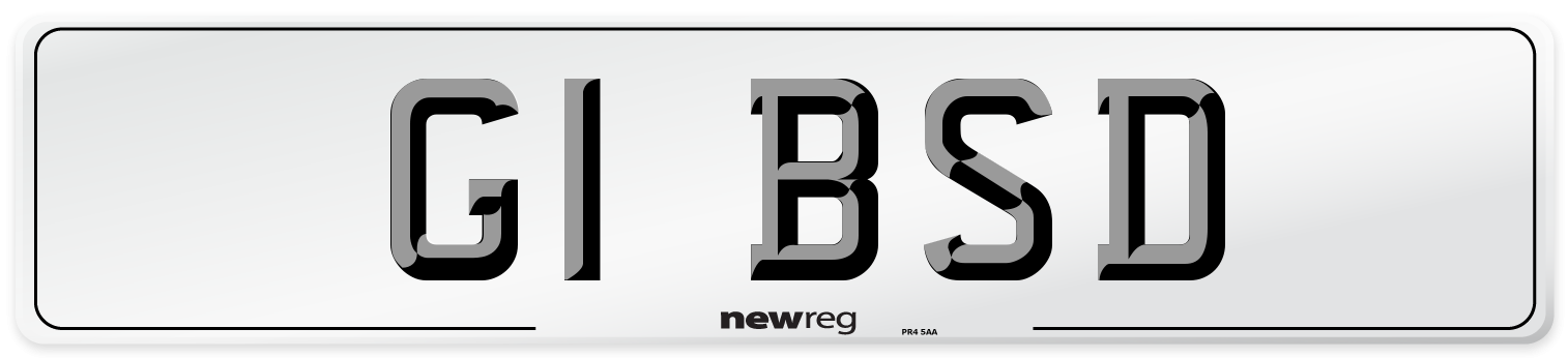 G1 BSD Number Plate from New Reg